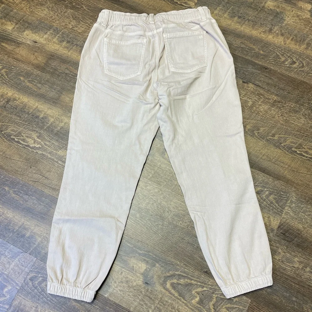American Eagle AE Jogger Pants Jeans Size 10 Khaki Beige Drawstring - Picture 2 of 11